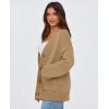 imagePRETTYGARDEN Womens Cardigan Sweaters Long Sleeve Open Front Button Up V Neck Ribbed Knit Winter Sweater JacketsKhaki