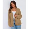 imagePRETTYGARDEN Womens Cardigan Sweaters Long Sleeve Open Front Button Up V Neck Ribbed Knit Winter Sweater JacketsKhaki
