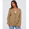 imagePRETTYGARDEN Womens Cardigan Sweaters Long Sleeve Open Front Button Up V Neck Ribbed Knit Winter Sweater JacketsKhaki
