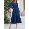 imagePRETTYGARDEN Womens Spring Fall Maxi Dress Long Sleeve V Neck Tiered Ruffle Flowy A Line Cocktail Party DressesDark Blue
