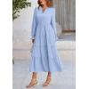 imagePRETTYGARDEN Womens Spring Fall Maxi Dress Long Sleeve V Neck Tiered Ruffle Flowy A Line Cocktail Party DressesLight Blue