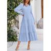 imagePRETTYGARDEN Womens Spring Fall Maxi Dress Long Sleeve V Neck Tiered Ruffle Flowy A Line Cocktail Party DressesLight Blue