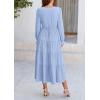 imagePRETTYGARDEN Womens Spring Fall Maxi Dress Long Sleeve V Neck Tiered Ruffle Flowy A Line Cocktail Party DressesLight Blue
