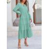 imagePRETTYGARDEN Womens Spring Fall Maxi Dress Long Sleeve V Neck Tiered Ruffle Flowy A Line Cocktail Party DressesLight Green