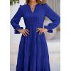 imagePRETTYGARDEN Womens Spring Fall Maxi Dress Long Sleeve V Neck Tiered Ruffle Flowy A Line Cocktail Party DressesRoyal Blue