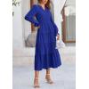 imagePRETTYGARDEN Womens Spring Fall Maxi Dress Long Sleeve V Neck Tiered Ruffle Flowy A Line Cocktail Party DressesRoyal Blue