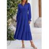 imagePRETTYGARDEN Womens Spring Fall Maxi Dress Long Sleeve V Neck Tiered Ruffle Flowy A Line Cocktail Party DressesRoyal Blue