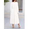 imagePRETTYGARDEN Womens Spring Fall Maxi Dress Long Sleeve V Neck Tiered Ruffle Flowy A Line Cocktail Party DressesWhite