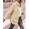 imagePRETTYGARDEN Womens Winter Faux Fur Coats Long Sleeve Lapel Button Down Pockets Fleece Sherpa Jacket Casual Trendy OuterwearBeige