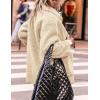 imagePRETTYGARDEN Womens Winter Faux Fur Coats Long Sleeve Lapel Button Down Pockets Fleece Sherpa Jacket Casual Trendy OuterwearBeige