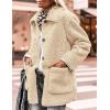 imagePRETTYGARDEN Womens Winter Faux Fur Coats Long Sleeve Lapel Button Down Pockets Fleece Sherpa Jacket Casual Trendy OuterwearBeige