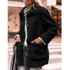 imagePRETTYGARDEN Womens Winter Faux Fur Coats Long Sleeve Lapel Button Down Pockets Fleece Sherpa Jacket Casual Trendy OuterwearBlack