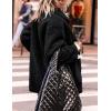 imagePRETTYGARDEN Womens Winter Faux Fur Coats Long Sleeve Lapel Button Down Pockets Fleece Sherpa Jacket Casual Trendy OuterwearBlack