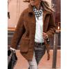 imagePRETTYGARDEN Womens Winter Faux Fur Coats Long Sleeve Lapel Button Down Pockets Fleece Sherpa Jacket Casual Trendy OuterwearBrown