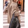 imagePRETTYGARDEN Womens Winter Faux Fur Coats Long Sleeve Lapel Button Down Pockets Fleece Sherpa Jacket Casual Trendy OuterwearCamel