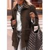 imagePRETTYGARDEN Womens Winter Faux Fur Coats Long Sleeve Lapel Button Down Pockets Fleece Sherpa Jacket Casual Trendy OuterwearCoffee