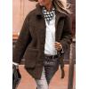 imagePRETTYGARDEN Womens Winter Faux Fur Coats Long Sleeve Lapel Button Down Pockets Fleece Sherpa Jacket Casual Trendy OuterwearCoffee