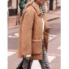 imagePRETTYGARDEN Womens Winter Faux Fur Coats Long Sleeve Lapel Button Down Pockets Fleece Sherpa Jacket Casual Trendy OuterwearKhaki