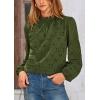 imagePRETTYGARDEN Tops for Women Trendy 2025 Spring Long Sleeve Blouses Dressy Casual Embroidered Eyelet Going Out ShirtsArmy Green