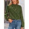 imagePRETTYGARDEN Tops for Women Trendy 2025 Spring Long Sleeve Blouses Dressy Casual Embroidered Eyelet Going Out ShirtsArmy Green