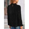 imagePRETTYGARDEN Tops for Women Trendy 2025 Spring Long Sleeve Blouses Dressy Casual Embroidered Eyelet Going Out ShirtsBlack