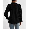 imagePRETTYGARDEN Tops for Women Trendy 2025 Spring Long Sleeve Blouses Dressy Casual Embroidered Eyelet Going Out ShirtsBlack