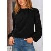 imagePRETTYGARDEN Tops for Women Trendy 2025 Spring Long Sleeve Blouses Dressy Casual Embroidered Eyelet Going Out ShirtsBlack