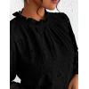 imagePRETTYGARDEN Tops for Women Trendy 2025 Spring Long Sleeve Blouses Dressy Casual Embroidered Eyelet Going Out ShirtsBlack