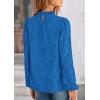 imagePRETTYGARDEN Tops for Women Trendy 2025 Spring Long Sleeve Blouses Dressy Casual Embroidered Eyelet Going Out ShirtsBrilliant Blue