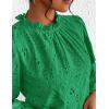 imagePRETTYGARDEN Tops for Women Trendy 2025 Spring Long Sleeve Blouses Dressy Casual Embroidered Eyelet Going Out ShirtsGreen