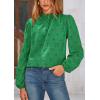 imagePRETTYGARDEN Tops for Women Trendy 2025 Spring Long Sleeve Blouses Dressy Casual Embroidered Eyelet Going Out ShirtsGreen
