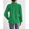 imagePRETTYGARDEN Tops for Women Trendy 2025 Spring Long Sleeve Blouses Dressy Casual Embroidered Eyelet Going Out ShirtsGreen