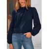 imagePRETTYGARDEN Tops for Women Trendy 2025 Spring Long Sleeve Blouses Dressy Casual Embroidered Eyelet Going Out ShirtsNavy