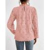 imagePRETTYGARDEN Tops for Women Trendy 2025 Spring Long Sleeve Blouses Dressy Casual Embroidered Eyelet Going Out ShirtsPink