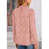 imagePRETTYGARDEN Tops for Women Trendy 2025 Spring Long Sleeve Blouses Dressy Casual Embroidered Eyelet Going Out ShirtsPink