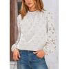 imagePRETTYGARDEN Tops for Women Trendy 2025 Spring Long Sleeve Blouses Dressy Casual Embroidered Eyelet Going Out ShirtsWhite