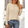 imagePRETTYGARDEN Long Sleeve Tops for Women 2025 Spring Fall Trendy Business Dressy Casual Shirts Crewneck Textured BlouseApricot Pink