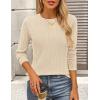 imagePRETTYGARDEN Long Sleeve Tops for Women 2025 Spring Fall Trendy Business Dressy Casual Shirts Crewneck Textured BlouseApricot Pink