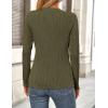 imagePRETTYGARDEN Long Sleeve Tops for Women 2025 Spring Fall Trendy Business Dressy Casual Shirts Crewneck Textured BlouseArmy Green
