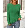 imagePRETTYGARDEN Long Sleeve Tops for Women 2025 Spring Fall Trendy Business Dressy Casual Shirts Crewneck Textured BlouseBrilliant Green
