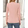 imagePRETTYGARDEN Long Sleeve Tops for Women 2025 Spring Fall Trendy Business Dressy Casual Shirts Crewneck Textured BlousePink