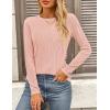 imagePRETTYGARDEN Long Sleeve Tops for Women 2025 Spring Fall Trendy Business Dressy Casual Shirts Crewneck Textured BlousePink