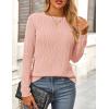 imagePRETTYGARDEN Long Sleeve Tops for Women 2025 Spring Fall Trendy Business Dressy Casual Shirts Crewneck Textured BlousePink
