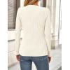 imagePRETTYGARDEN Long Sleeve Tops for Women 2025 Spring Fall Trendy Business Dressy Casual Shirts Crewneck Textured BlouseWhite