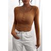 imagePRETTYGARDEN Womens 2025 Spring Fall Long Sleeve Henley T Shirts Button Ribbed Knit Slim Fit Casual Basic Tops BlouseKhaki