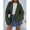 imagePRETTYGARDEN Womens Cardigan Sweaters 2025 Spring Fall Trendy Chunky Knit Outerwear Outfits Fashion Long Sleeve CardigansArmy Green