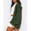 imagePRETTYGARDEN Womens Cardigan Sweaters 2025 Spring Fall Trendy Chunky Knit Outerwear Outfits Fashion Long Sleeve CardigansArmy Green