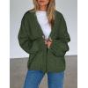 imagePRETTYGARDEN Womens Cardigan Sweaters 2025 Spring Fall Trendy Chunky Knit Outerwear Outfits Fashion Long Sleeve CardigansArmy Green