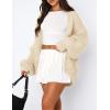 imagePRETTYGARDEN Womens Cardigan Sweaters 2025 Spring Fall Trendy Chunky Knit Outerwear Outfits Fashion Long Sleeve CardigansBeige