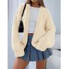 imagePRETTYGARDEN Womens Cardigan Sweaters 2025 Spring Fall Trendy Chunky Knit Outerwear Outfits Fashion Long Sleeve CardigansBeige